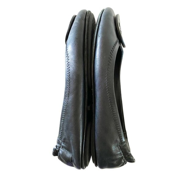 Tory Burch Minnie Travel Leather Ballet Flats 6.5 Black Logo Napa Rubber Sole - Picture 7 of 16